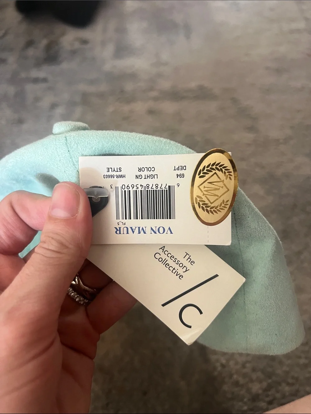 The Accessory Collective New Light Mint Suede Baseball Cap
